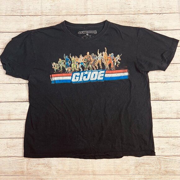 Vintage G.I. Joe A Real American Hero Black T-Shirt Size Large 100% Cotton - Picture 1 of 8